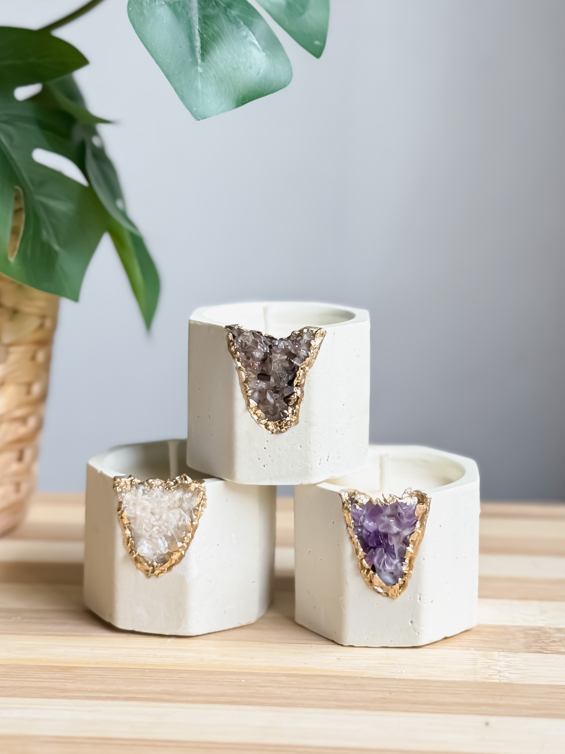 Small Crystal candle - Set of 3