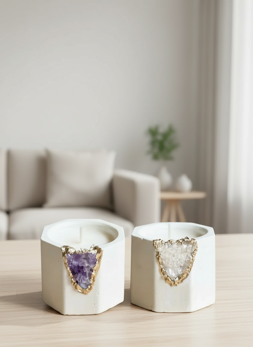 Clear Mind, Calm Soul : Amethyst + Clear Quartz